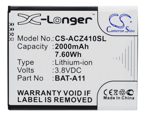Bateria Compatible Celular Acer Liquid  M330 Z410 Bat-a11