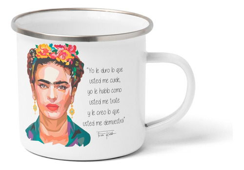 Tazon Enlozado Frida Kahlo Modelo 1 Metalico 12 Onzas