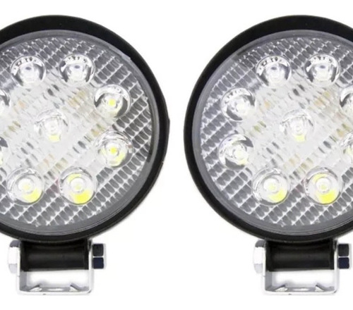 Pack X2 Luces Neblinero Led 27w Moto Auto Camion Redondo