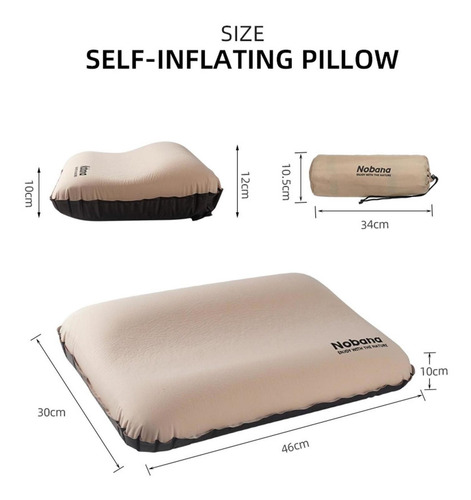 Cojín De Almohada De Viaje Para Acampar Autoinflable -