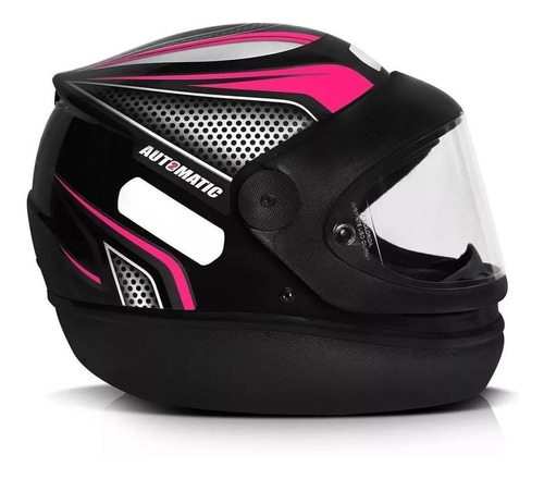 Capacete Moto Fechado Automático Fw3 Rosa Tam56 Selo Inmetro