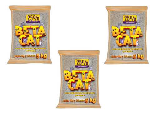 Arena Aglutinante P/ Gato Beta Cat Pack 15kg (tipo Alfa Cat)