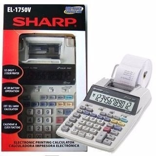 Calculadora Sharp El-1750v C/ Bobina Imprime Em 2 Cores 110v