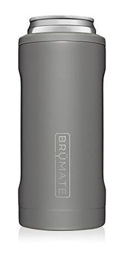 Enfriador Latas De Cerveza Slim 12 Oz Acero Matte Gris