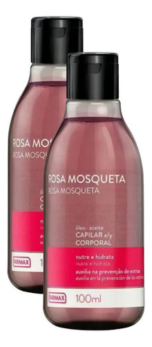  Kit 2x Óleo De Rosa Mosqueta 100 Ml Anti Estrias E Celulite