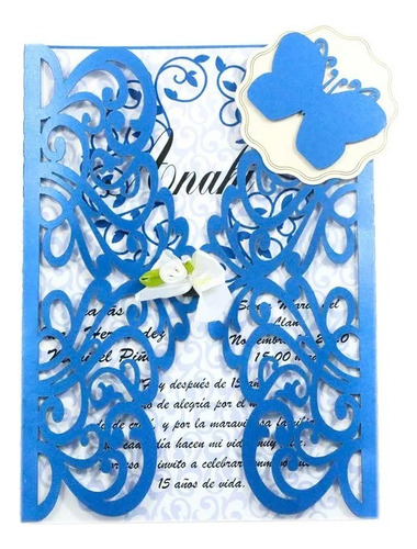 20 Sobres De Invitaciones Azul Rey