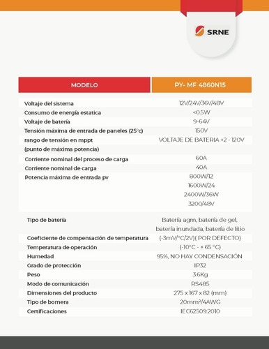 Imagen 3 de 4 de Controlador De Carga Regulador Solar 60a Mppt Lcd 60 A