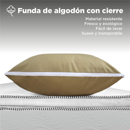 Almohada King Size 100% Algodón 144 Hilos Semi Firme