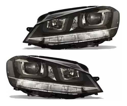 Par Farol Golf Tsi 2014 15 2016 Elétrico C/led Friso Cromado