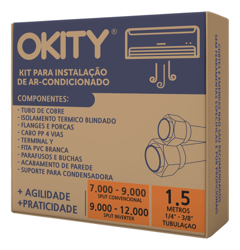 Kit Instalação Ar Split 9000 Comum 9/12000 Inverter 1.5 M