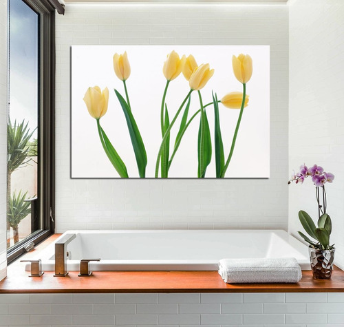 Vinilo Decorativo 30x45cm Hermosos Tulipanes Amarillos