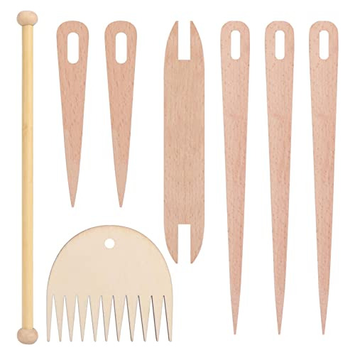 Juego De 8 Palos De Tejer De Madera Diy Telar Manual, I...