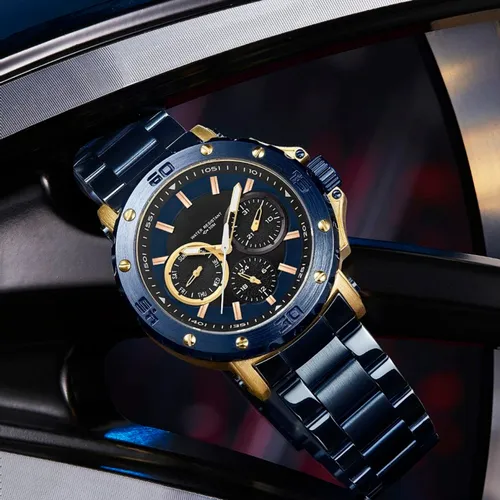 Reloj G-force Original H3909l Cronografo Azul + Estuche