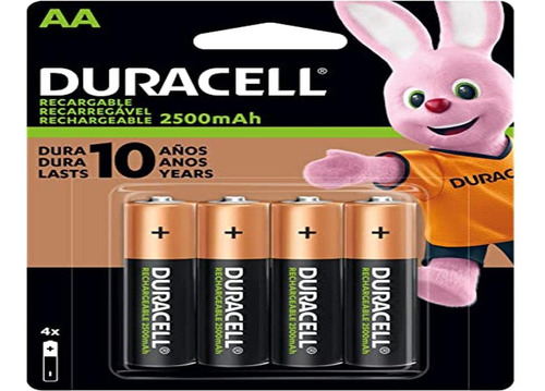 Duracell Bateras Aa Recargables, Paquete De 4 Unidades, Bate