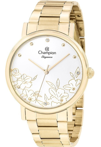 Relógio Champion Feminino Com Flor Cristais Original Nf