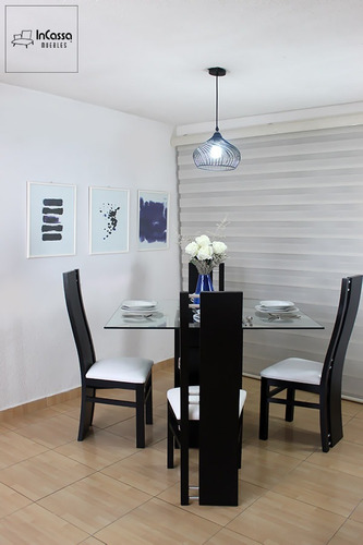 Comedor Minimalista Mod Marbella 4 Sillas Moderno