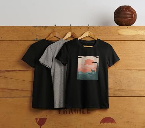 Poleras Gráficas Para Hombre 100% Algodón Suave, Cuello Re