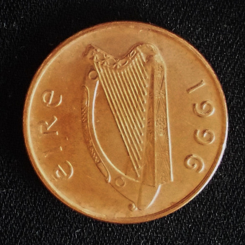 Irlanda 1 Penny 1996 Sin Circular Música Arpa