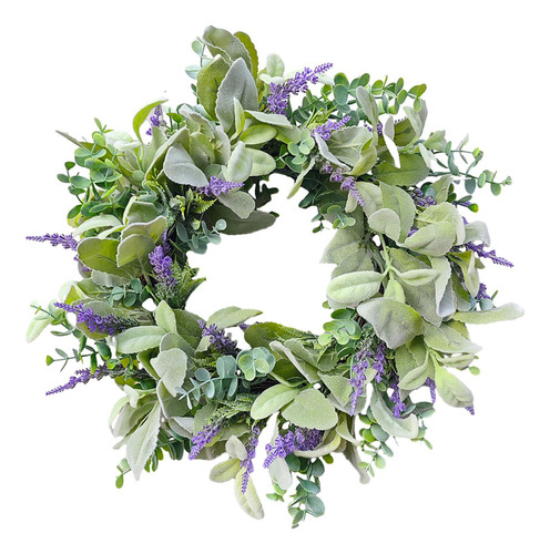 Corona De Eucalipto De Lavanda Artificial De 40cm, Corona De
