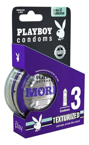 Condones Playboy Texturizados 3 Pzas