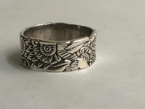 Anillo azteca plata sales