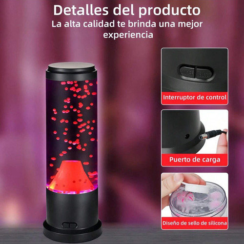 Lámpara Volcánica Con Luces Led Multicolor Multicolor