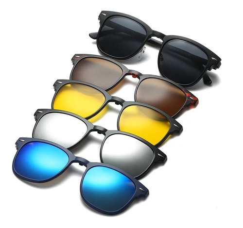 Lentes Clip On 6 En 1 Modelo Clasic Retro 2218a