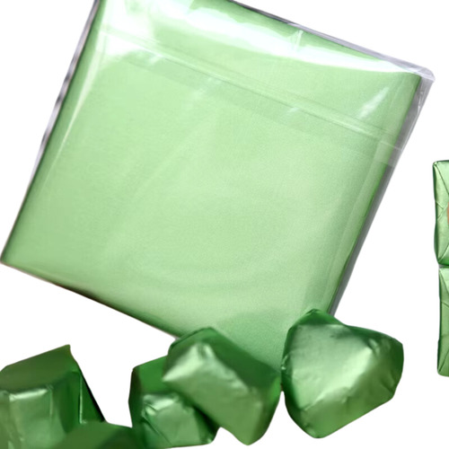 Papel Aluminio Envoltura Verde 10x10 Dulces Chocolates 100pz