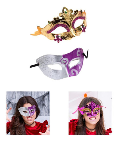 . 2x Máscaras Faciales For Fiesta De Halloween Máscaras