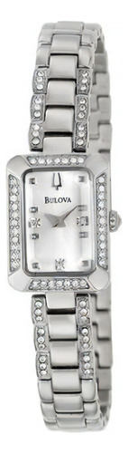 Reloj Bulova Mujer Clasico Cristales 96x118 Color De La Malla Plateado Color Del Bisel Plateado Color Del Fondo Blanco