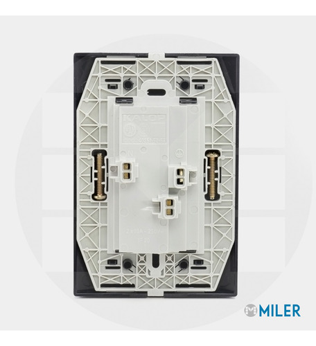 Llave De Luz Armada Kalop Línea Civil Toma Doble Blanco