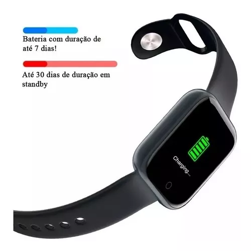 Relógio Smart Watch T80 Preto + 2 Pulseiras + Fone +película