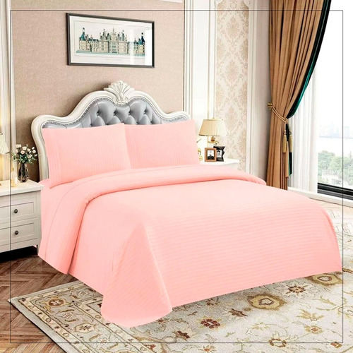 Juego De Sabanas Para Cama Queen Size Rosa Claro Liso
