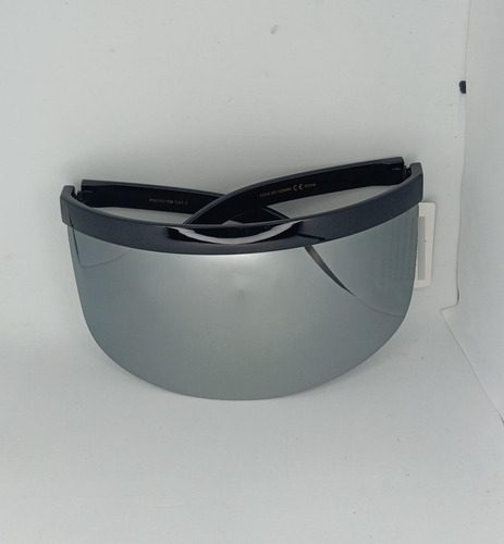 Lentes Protectores Careta Visera Gafas De Sol Plateada Vicera Media Cara Plata Plata Negro Negro