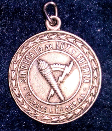 Medalla Sindicato Luz Y Fuerza 1943 Para Personalizar Alpaca (Usado)