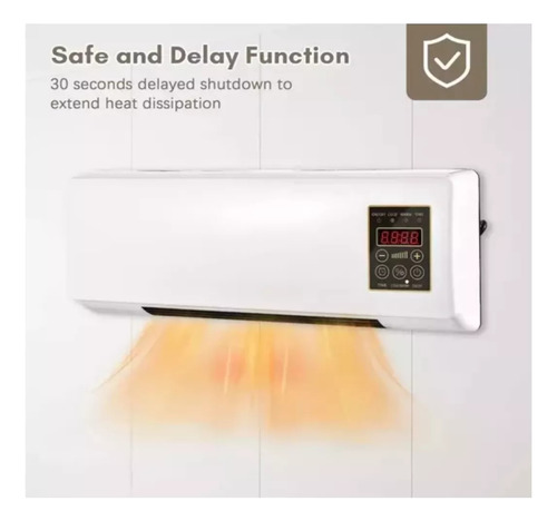 Ventilador De Aire Frio Y Caliente Calefactor De Pared 2en1 Blanco