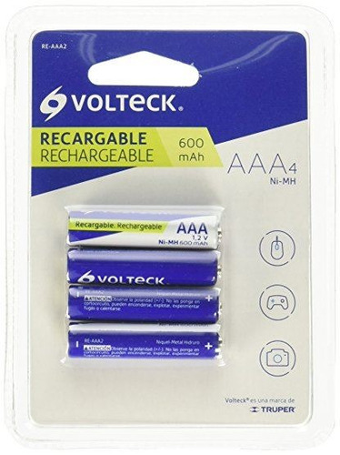 Pila Recargable Aaa Bl.4un,600mah  Volteck Re-aaa2 X Blister