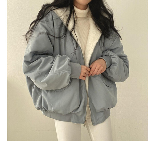 Chamarra Bomber Acolchada Reversible Para Mujer Con Capucha
