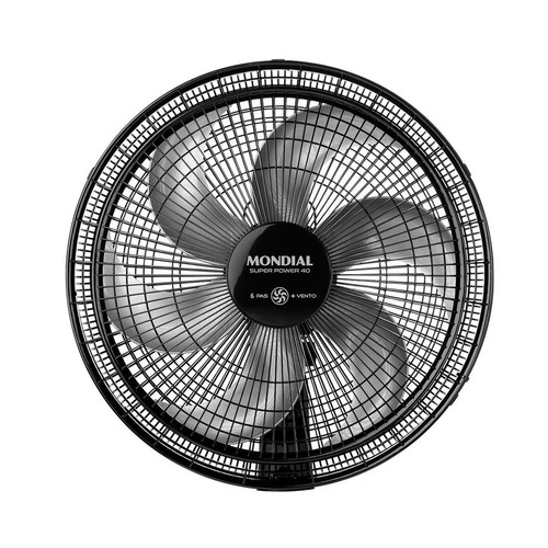 Ventilador De Mesa 40cm Super Power Vsp-40-b Mondial Cor da estrutura Preto/Prata Cor das pás PRETO/PRATA 220V