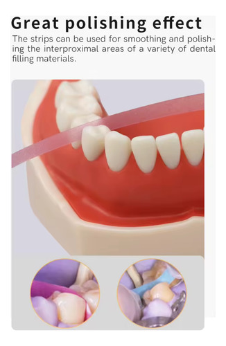 Rollo Tira De Pulido Dental 6 Metros Fino
