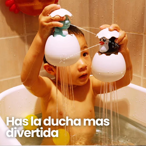 2 Piezas Juguete Baño Niños Regadera Huevo Pingüino Ducha F