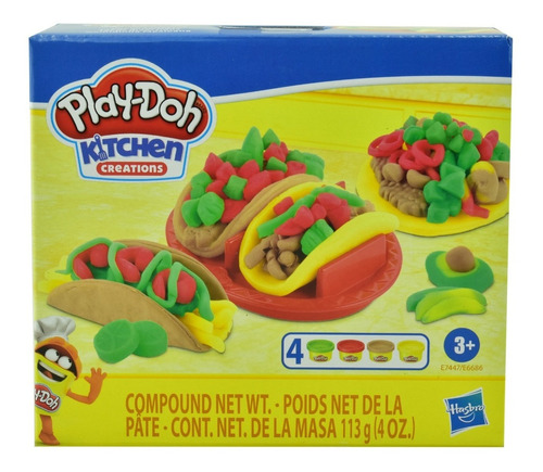 Play Doh Tacos Y Tortillas Kitchen Creaciones 13 Gr Hasbro Color Multicolor