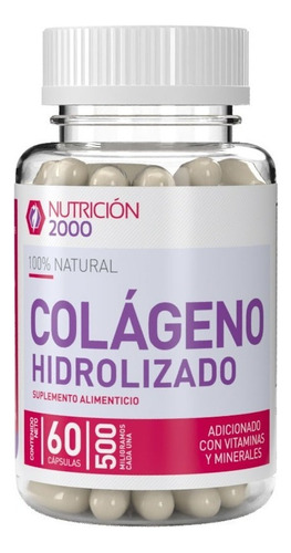 Capsulas De Colageno Hidrolizado 60cap Nutricion 2000 Sabor Sin Sabor