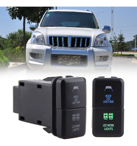 2 Barras De Luces Led Dobles Para Coche De 12 V Con Botón De