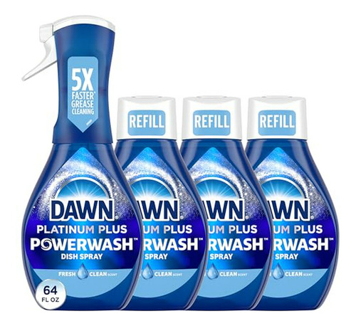 Dawn Platinum Powerwash Desengrasante De Platos (pack De 4)