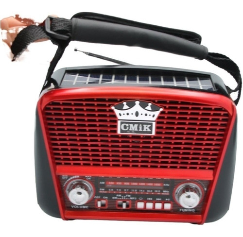 Imagem 5 de 6 de Radio Energia Solar Vintage Retro Am Fm Bluetooth Sd Usb