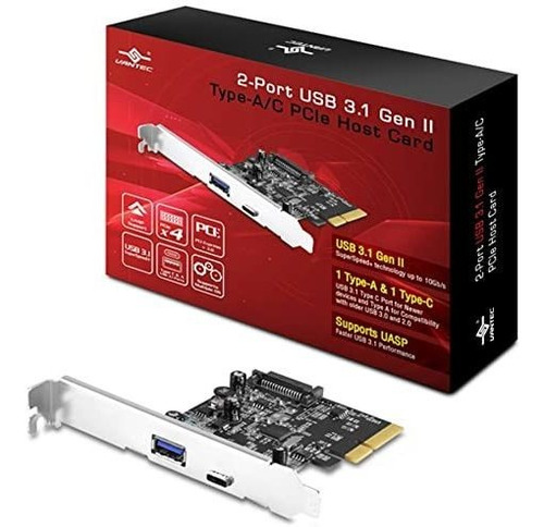 Vantec 3-port Usb 3.0 Tipo A / C Tarjeta De Pcie Host (ugt-p
