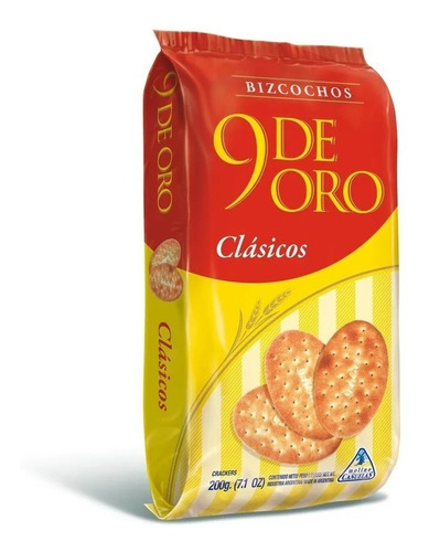 Bizcochos 9 De Oro Clasicos 200 Grs X 30 Unidades