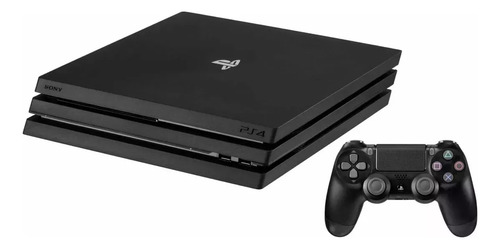 Playstation 4 Pro 1tb Ps4 Pro 1 Controle + 2 Jogos + 1 Quadro Decorativo Preto (Recondicionado)