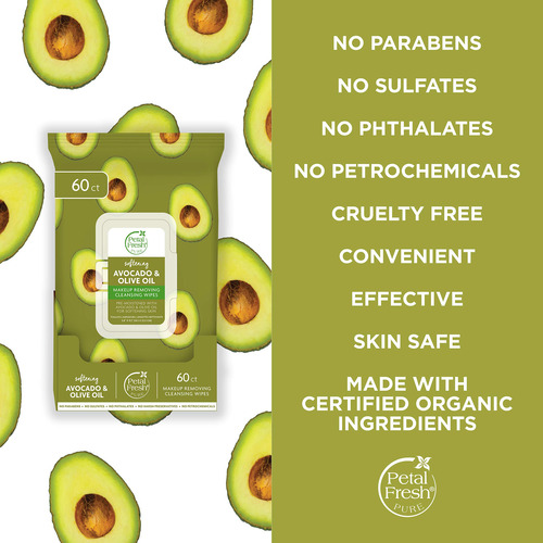 Toallitas Desmaquillantes Con Pétalos De Aguacate Fresco Y A